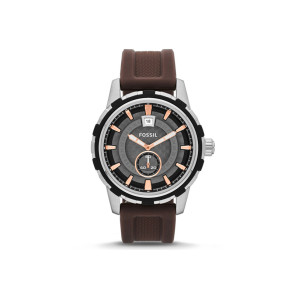 Watch strap Fossil FS4890 Silicone Brown 22mm